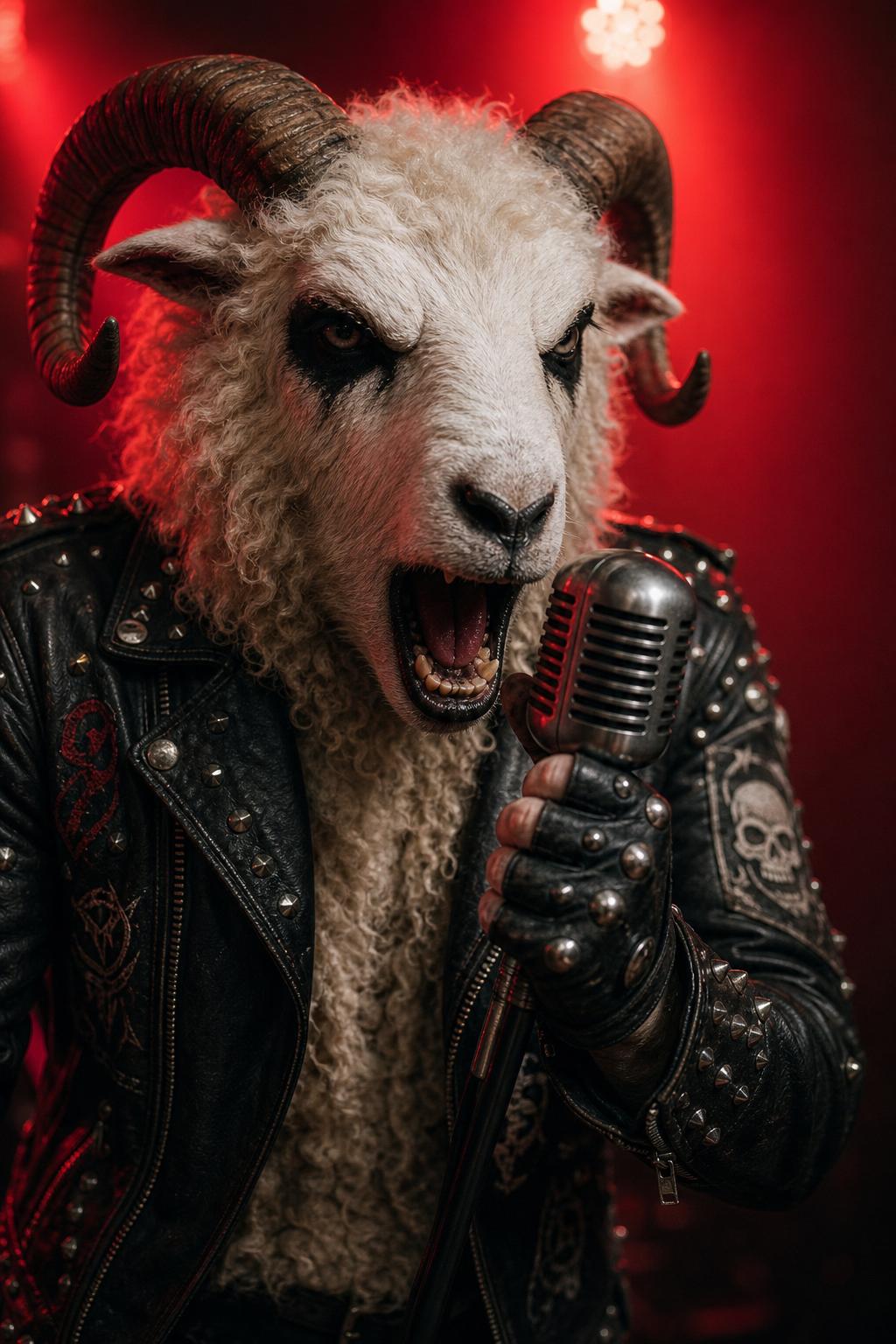 Vocal insano em luz vermelha